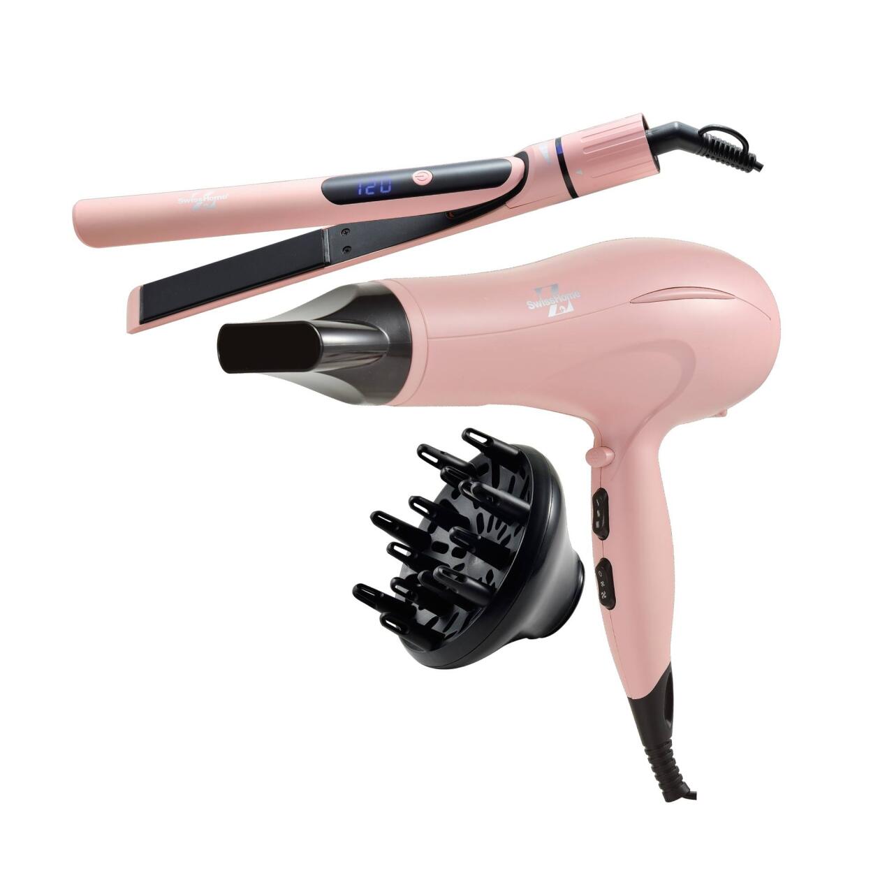 Set Secador y Plancha de Pelo Swiss Home