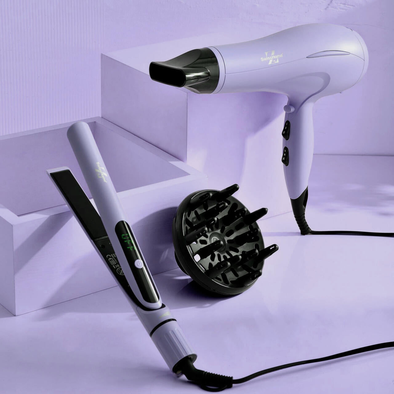 Set Secador y Plancha de Pelo Swiss Home